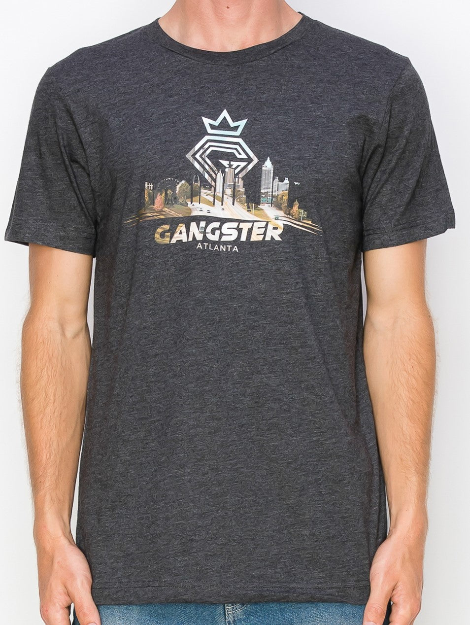 Organic Cotton Grey T shirt (Atlanta Theme) Gangster Fashion, Limited Edition.