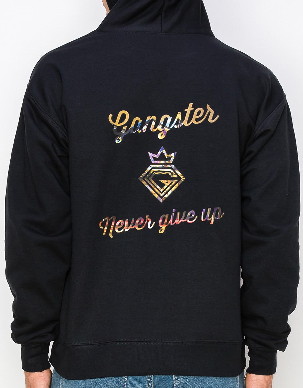 Organic Cotton Black Pullover hoodie (New Orleans Theme) Gangster Fashion (Limited edition)