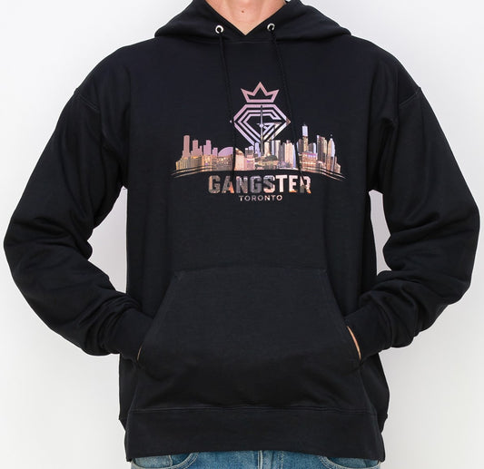 Organic Cotton Black Pullover hoodie (Toronto Theme) Gangster Fashion (Limited edition)