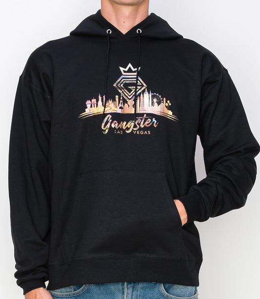 Organic Cotton Black Pullover hoodie (Las Vegas Theme) Gangster Fashion (Limited edition)