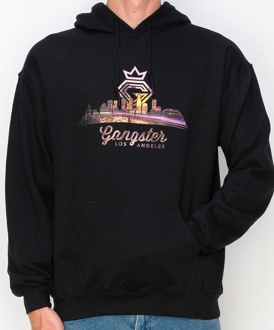 Organic Cotton Black Pullover hoodie, (Los Angeles) Theme Gangster Fashion (Limited edition)