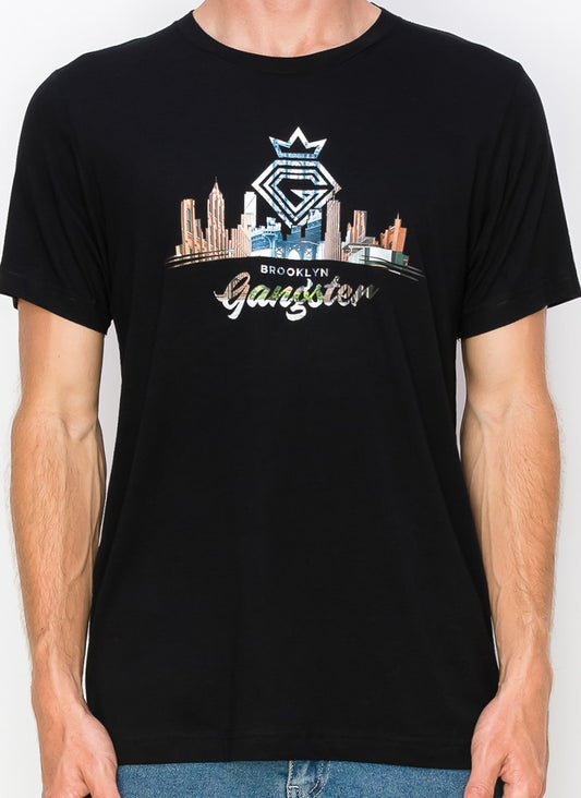 Supima Cotton Black T-Shirt (Brooklyn Theme) Gangster Fashion (Limited edition)