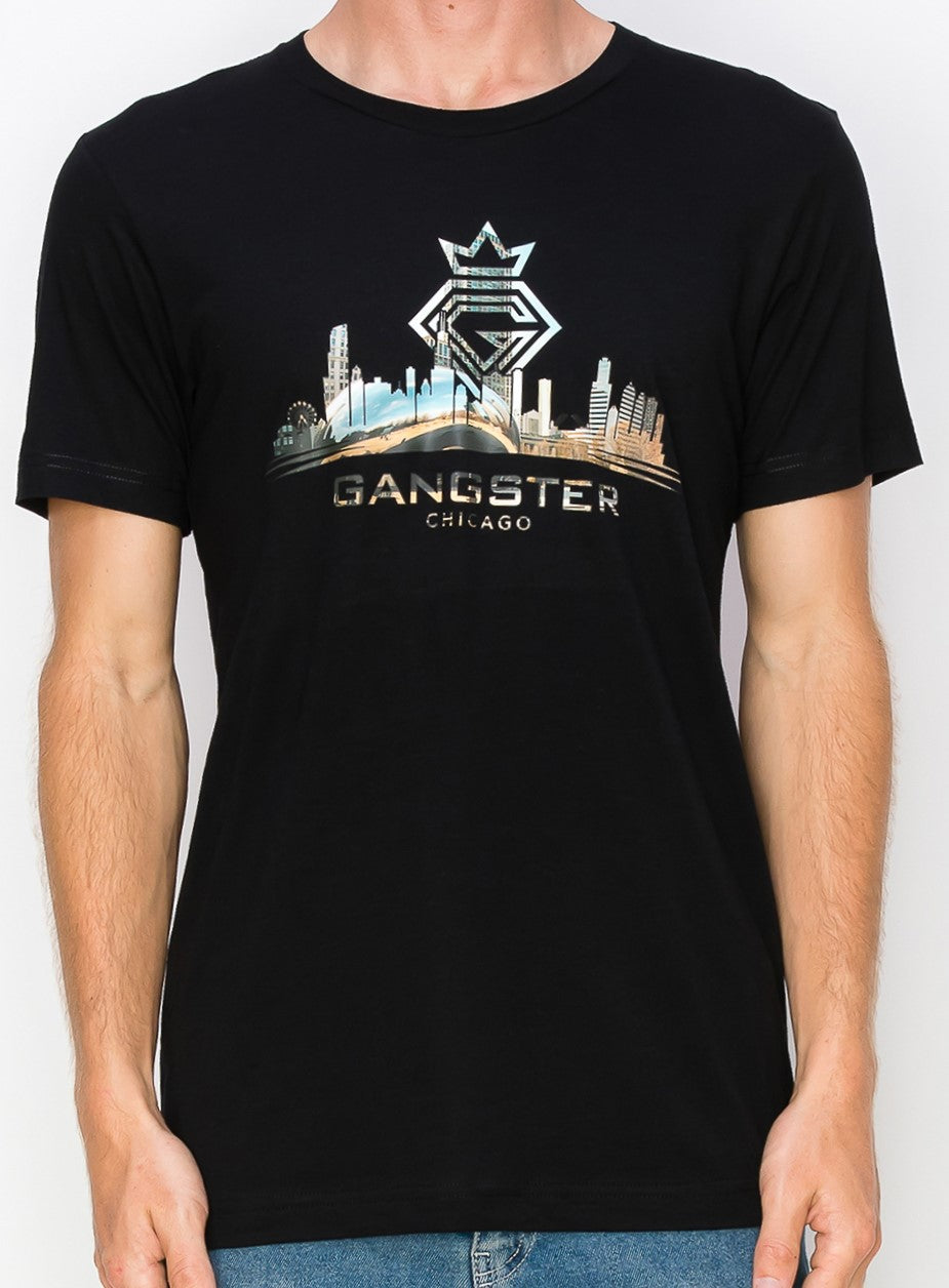 Supima Cotton Black T-Shirt (Chicago Theme) Gangster Fashion (Limited edition)