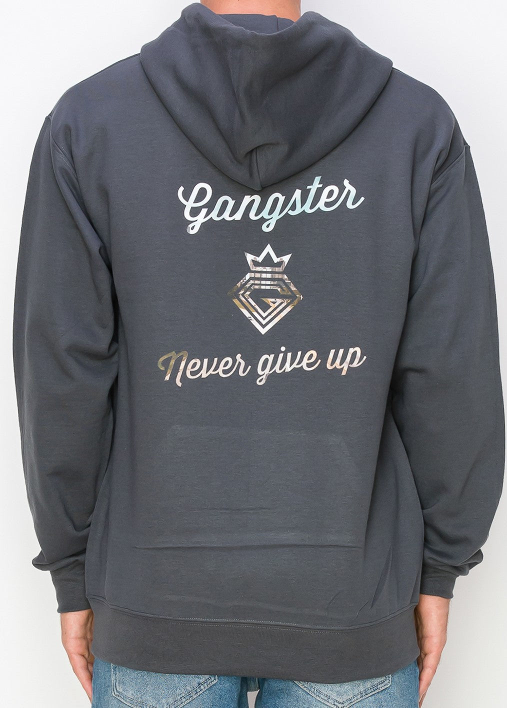 Organic Cotton Grey Pullover hoodie (Atlanta Theme) Gangster Fashion (Limited edition)