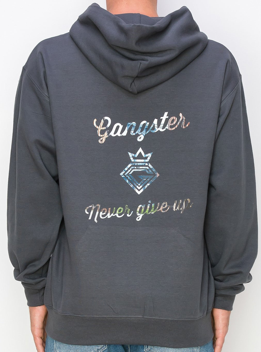 Organic Cotton Grey Pullover Hoodie (Brooklyn Theme) Gangster Fashion (Limited edition)