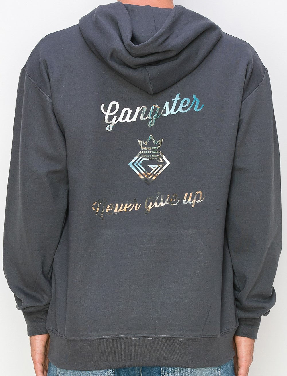 Organic Cotton Grey Pullover hoodie (Chicago Theme) Gangster Fashion (Limited edition)