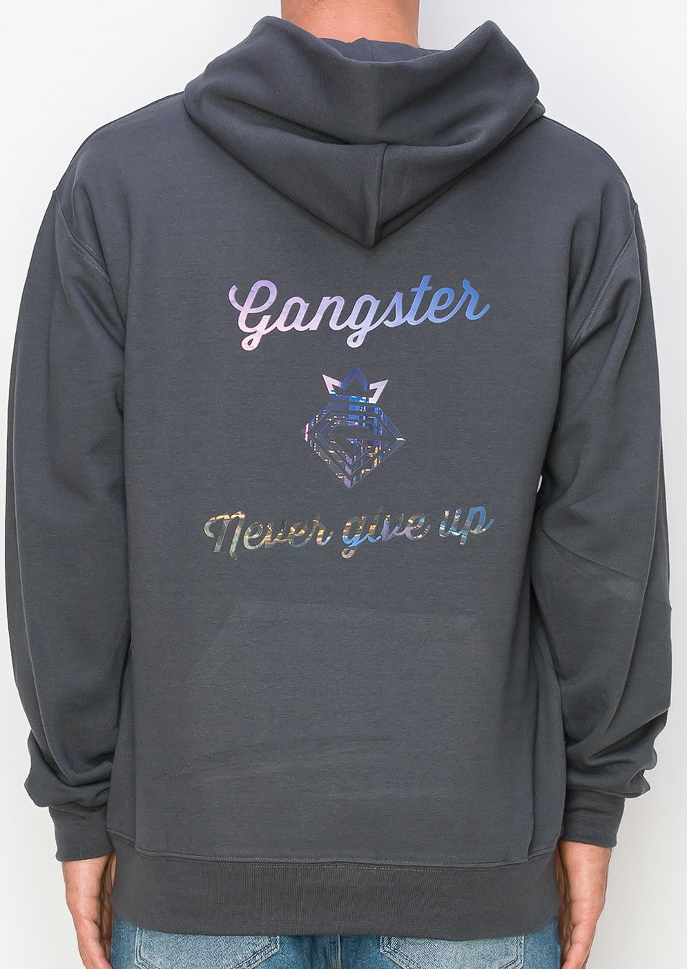 Organic Cotton Grey Pullover hoodie (Detroit Theme) Gangster Fashion (Limited edition)