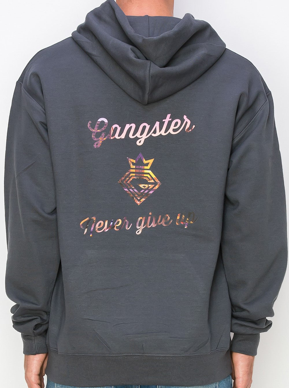 Organic Cotton Grey Pullover hoodie (Los Angeles Theme) Gangster Fashion, (Limited Edition