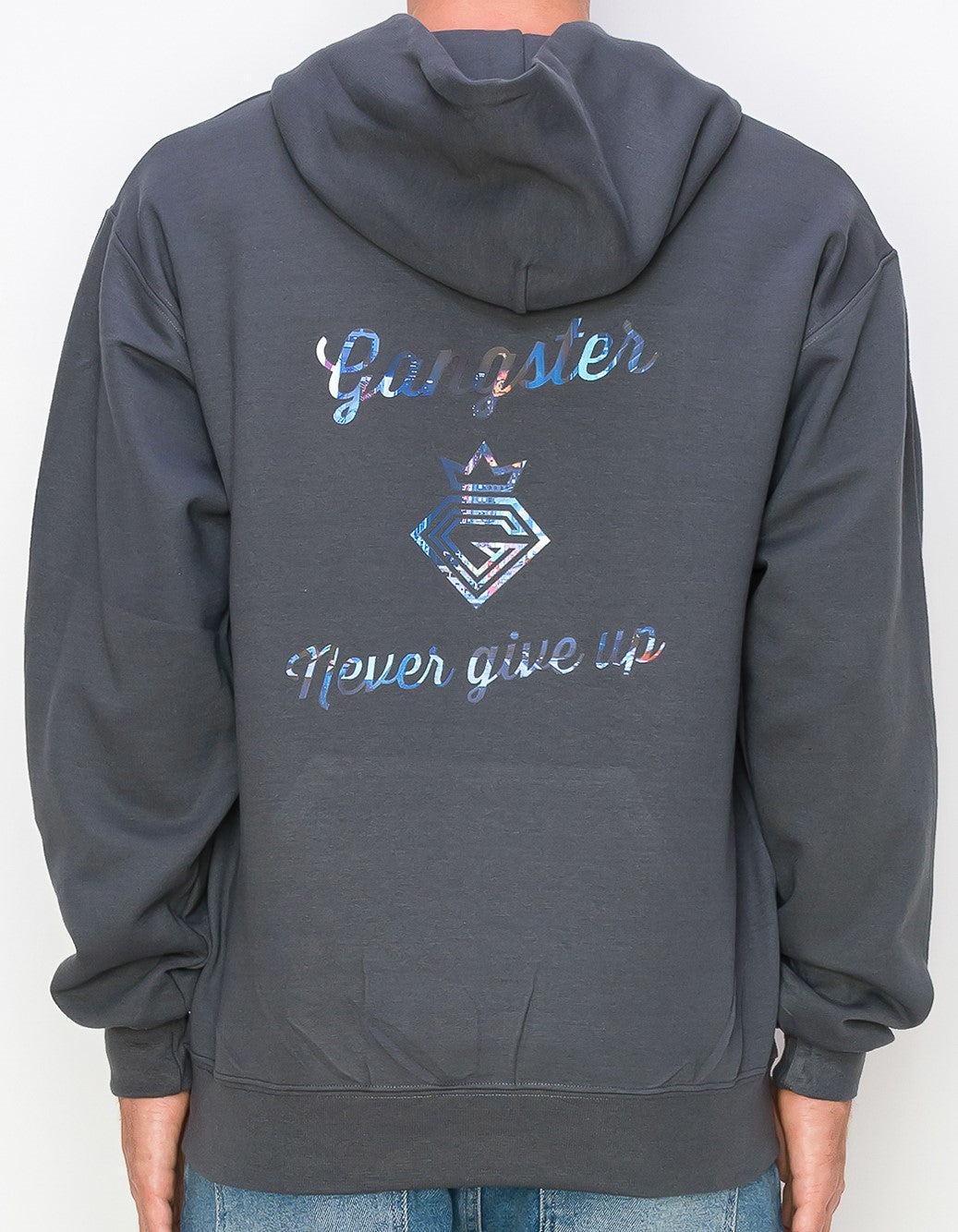 Organic Cotton Grey Pullover Hoodie (New York Theme) Gangster Fashion, Limited Edition.