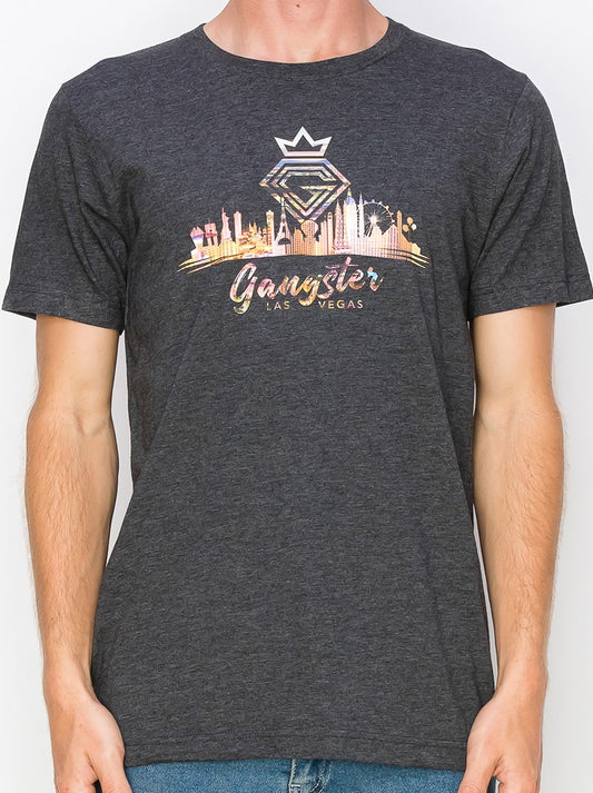 Supima cotton Grey T-Shirt (Las Vegas Theme) Gangster Fashion (Limited edition).