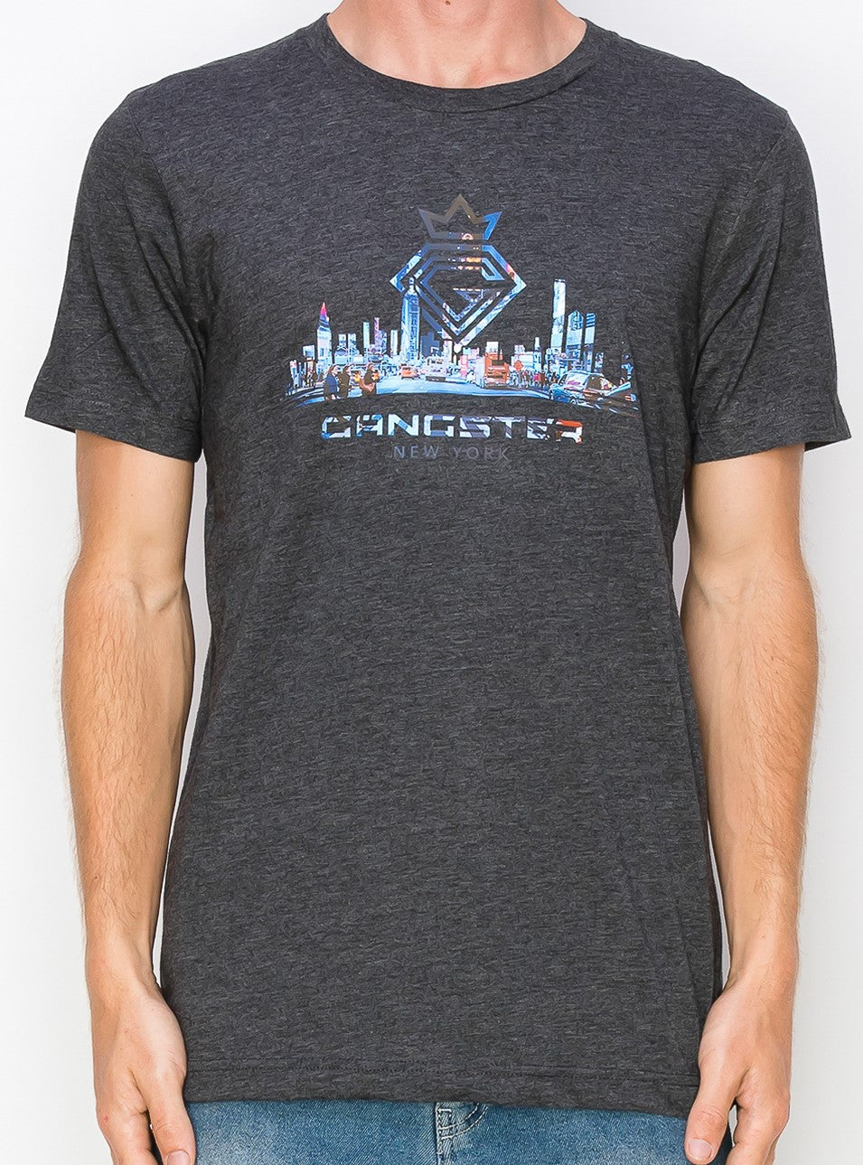 Supima cotton Grey T-Shirt (NY theme) Gangster Fashion (Limited edition)